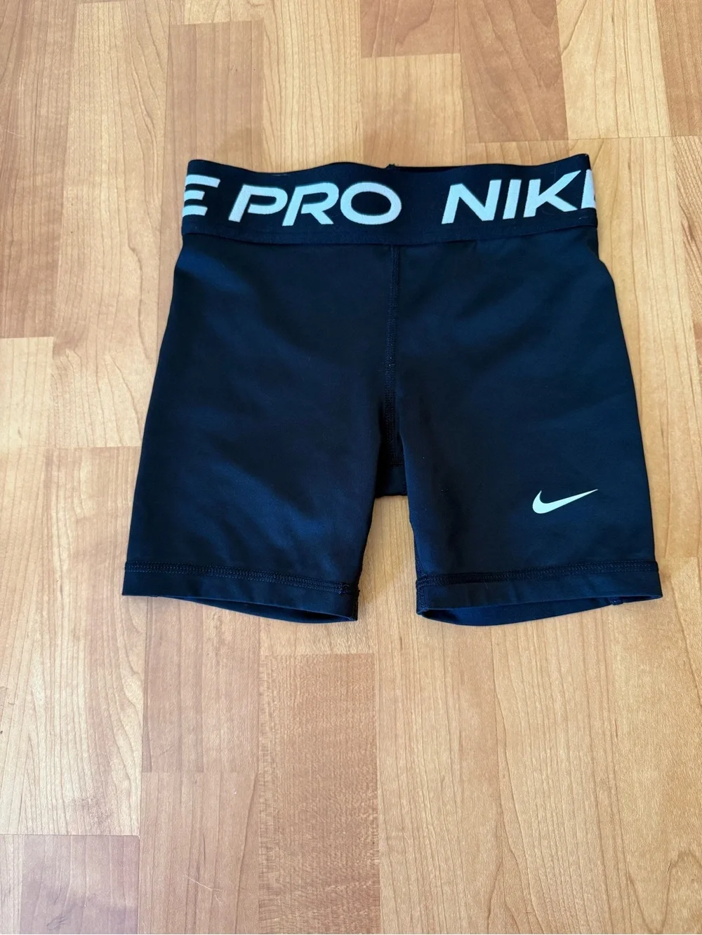 Nike Black Girls' Pro Compression Leggings with White Swoosh